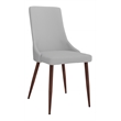 Pemberly Row Faux Leather and Metal Dining Chair Set of 2 Gray and Walnut