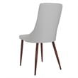 Pemberly Row Faux Leather and Metal Dining Chair Set of 2 Gray and Walnut