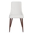 Pemberly Row Faux Leather and Metal Dining Chair Set of 2 White and Walnut