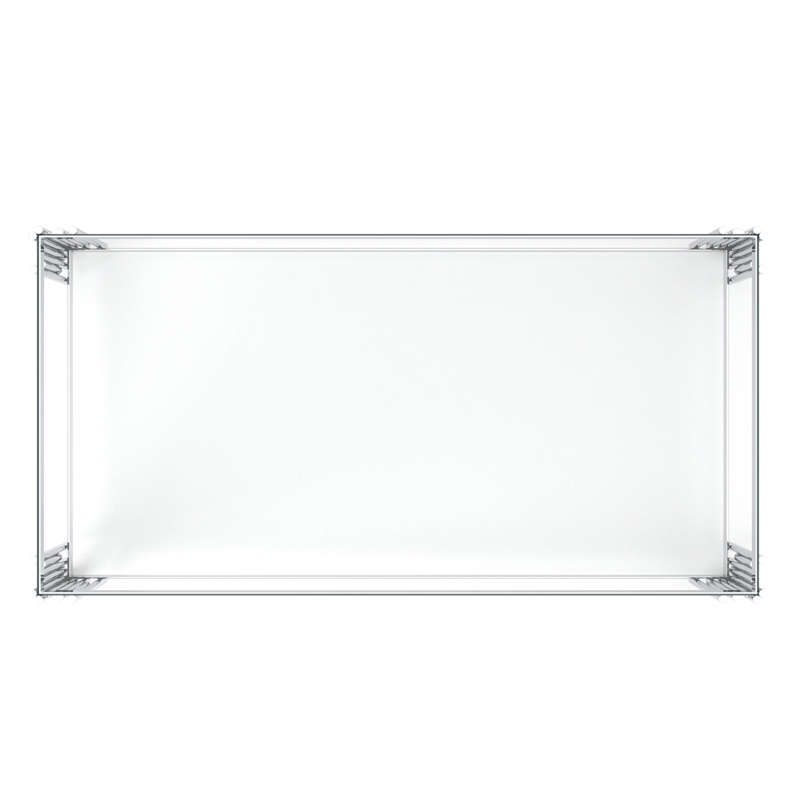 Pemberly Row Estrel Metal/Glass Top Coffee Table with Lower Shelf in Silver