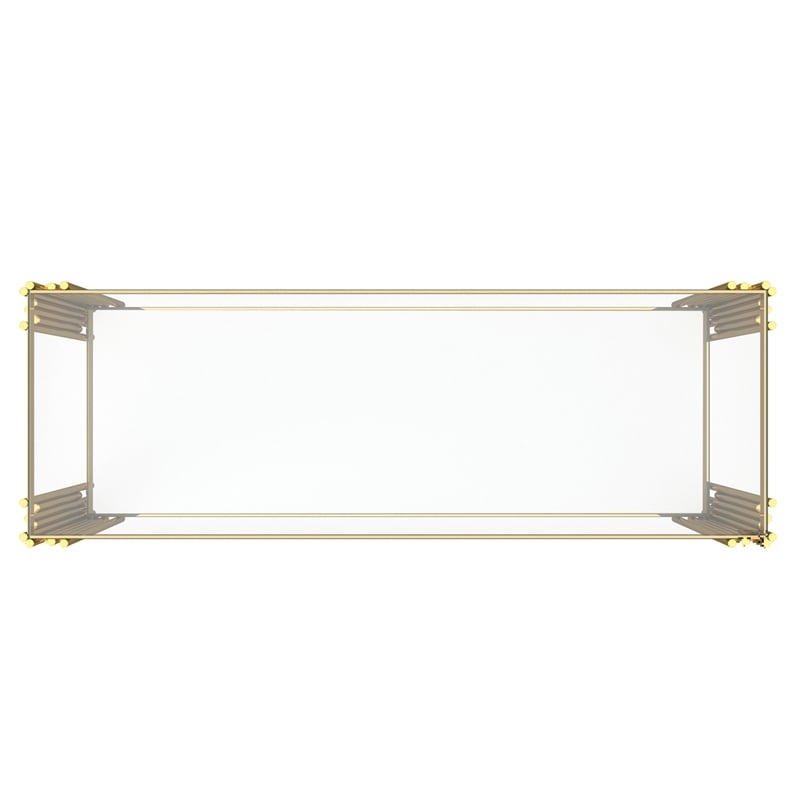 Pemberly Row Contemporary Metal and Glass Console Table Gold