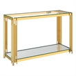 Pemberly Row Contemporary Metal and Glass Console Table Gold
