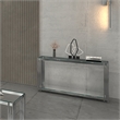 Pemberly Row Contemporary Metal and Glass Console Table Silver