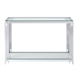 Pemberly Row Contemporary Metal and Glass Console Table Silver