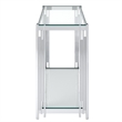 Pemberly Row Contemporary Metal and Glass Console Table Silver