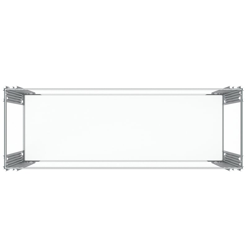 Pemberly Row Contemporary Metal and Glass Console Table Silver