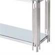 Pemberly Row Contemporary Metal and Glass Console Table Silver