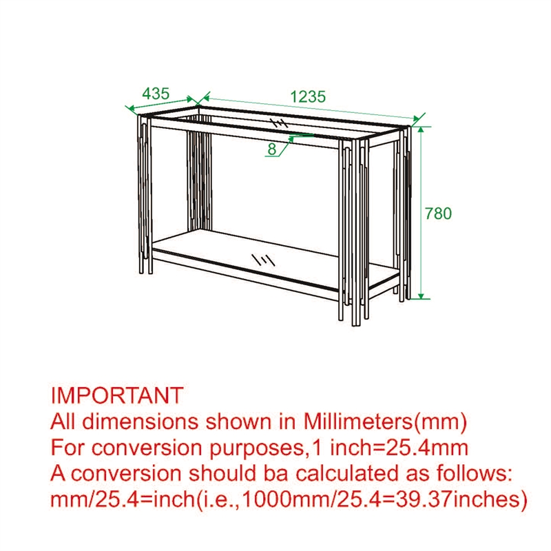 Pemberly Row Contemporary Metal and Glass Console Table Silver