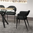 Pemberly Row Fabric and Metal Dining Chair Set of 2 Charcoal and Black