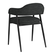 Pemberly Row Fabric and Metal Dining Chair Set of 2 Charcoal and Black