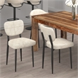 Pemberly Row Modern Fabric and Metal Dining Chair Set of 2 Beigeand Black