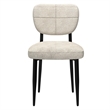 Pemberly Row Modern Fabric and Metal Dining Chair Set of 2 Beigeand Black