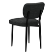 Pemberly Row Modern Fabric and Metal Dining Chair Set of 2 Charcoal and Black