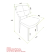 Pemberly Row Modern Fabric and Metal Dining Chair Set of 2 Charcoal and Black