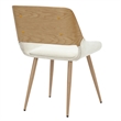Pemberly Row Mid-Century Fabric Metal and Wood Dining Chair Beigeand Natural