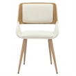 Pemberly Row Mid-Century Fabric Metal and Wood Dining Chair Beigeand Natural