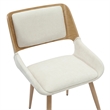 Pemberly Row Mid-Century Fabric Metal and Wood Dining Chair Beigeand Natural