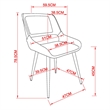 Pemberly Row Mid-Century Fabric Metal and Wood Dining Chair Beigeand Natural