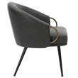 Pemberly Row Faux Leather Accent Chair Vintage Charcoal Black Aged Gold