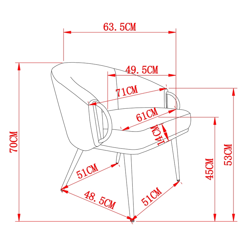 Pemberly Row Faux Leather Accent Chair Vintage Charcoal Black Aged Gold