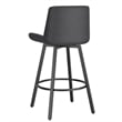 Pemberly Row Faux Leather Swivel Counter Stool Set of 2 Vintage Charcoal & Black