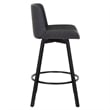 Pemberly Row Faux Leather Swivel Counter Stool Set of 2 Vintage Charcoal & Black