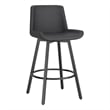 Pemberly Row Faux Leather Swivel Counter Stool Set of 2 Vintage Charcoal & Black