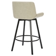 Pemberly Row Faux Leather Swivel Counter Stool Set of 2 Vintage Ivory & Black