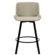 Pemberly Row Faux Leather Swivel Counter Stool Set of 2 Vintage Ivory & Black