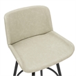 Pemberly Row Faux Leather Swivel Counter Stool Set of 2 Vintage Ivory & Black