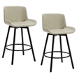 Pemberly Row Faux Leather Swivel Counter Stool Set of 2 Vintage Ivory & Black