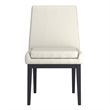 Pemberly Row Faux Leather and Metal Dining Chair Set of 2 Beigeand Black