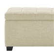 Pemberly Row Modern Fabric Upholstered Rectangular Storage Ottoman Bench Beige