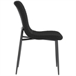 Pemberly Row Contemporary Faux Leather and Metal Dining Chair Set of 2 Black