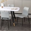 Pemberly Row Faux Leather and Metal Dining Chair Set of 2 Gray and Black