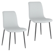Pemberly Row Faux Leather and Metal Dining Chair Set of 2 Gray and Black