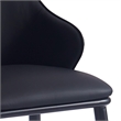 Pemberly Row Contemporary Faux Leather and Metal Dining Chair Set of 2 Black