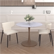 Pemberly Row Faux Leather and Metal Dining Chair Set of 2 Beigeand Black