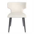 Pemberly Row Faux Leather and Metal Dining Chair Set of 2 Beigeand Black