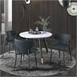 Pemberly Row Contemporary Faux Leather and Metal Dining Chair Set of 2 Black