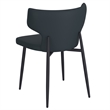 Pemberly Row Contemporary Faux Leather and Metal Dining Chair Set of 2 Black