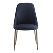 Pemberly Row Faux Leather and Metal Dining Chair Set of 2 Black and Aged Gold