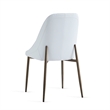 Pemberly Row Faux Leather and Metal Dining Chair Set of 2 White and Aged Gold