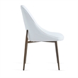 Pemberly Row Faux Leather and Metal Dining Chair Set of 2 White and Aged Gold