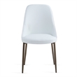 Pemberly Row Faux Leather and Metal Dining Chair Set of 2 White and Aged Gold