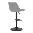 Pemberly Row Fabric and Metal Adjustable Swivel Stool Set of 2 Gray and Black