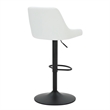 Pemberly Row Faux Leather Adjustable Stool with Swivel Set of 2 White and Black