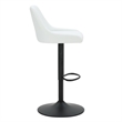 Pemberly Row Faux Leather Adjustable Stool with Swivel Set of 2 White and Black