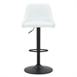 Pemberly Row Faux Leather Adjustable Stool with Swivel Set of 2 White and Black