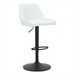 Pemberly Row Faux Leather Adjustable Stool with Swivel Set of 2 White and Black
